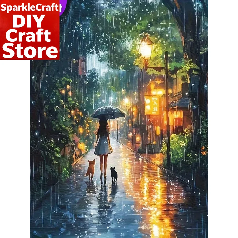 Resin Craft For Beginners - 1PC frameloze DIY diamantborduurwerk straatlandschap geschikt