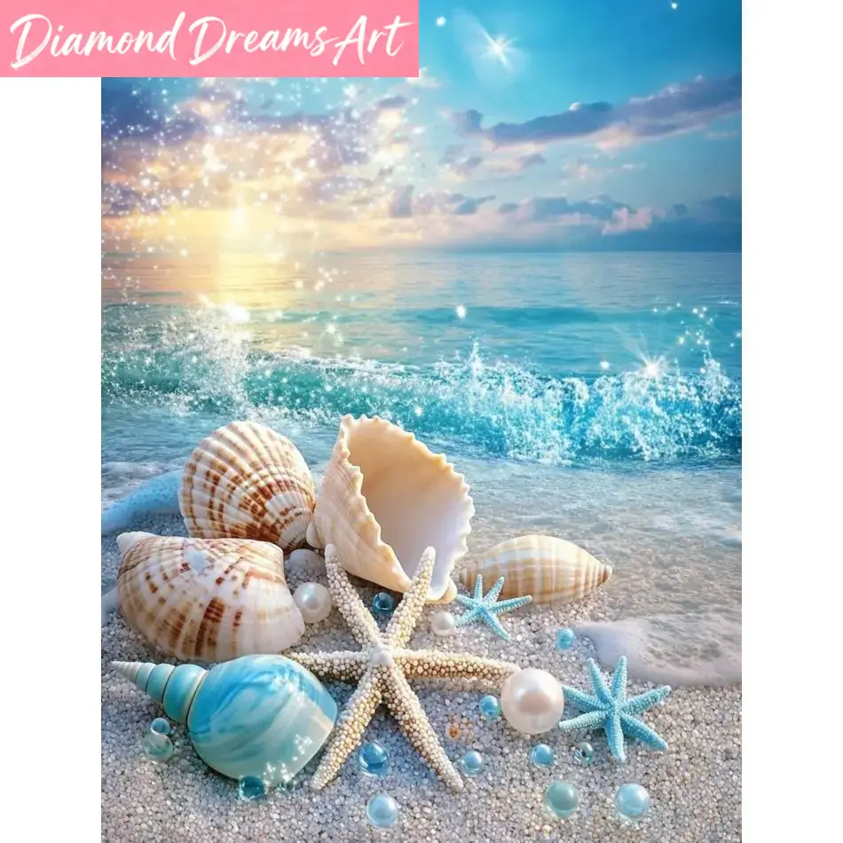 Resin Craft For Beginners - Frameloze strandshell diamant schilderijsets, kunstbenodigdheden, diamant