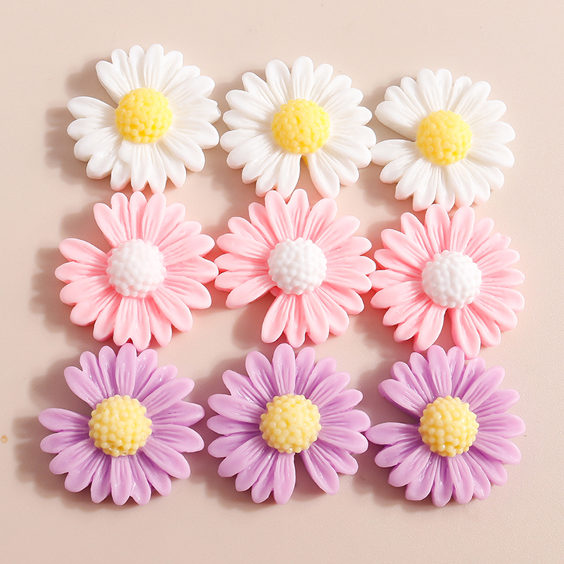 Flower Preservation Resin - 10 stks 20*20mm Kawaii Daisy Flower