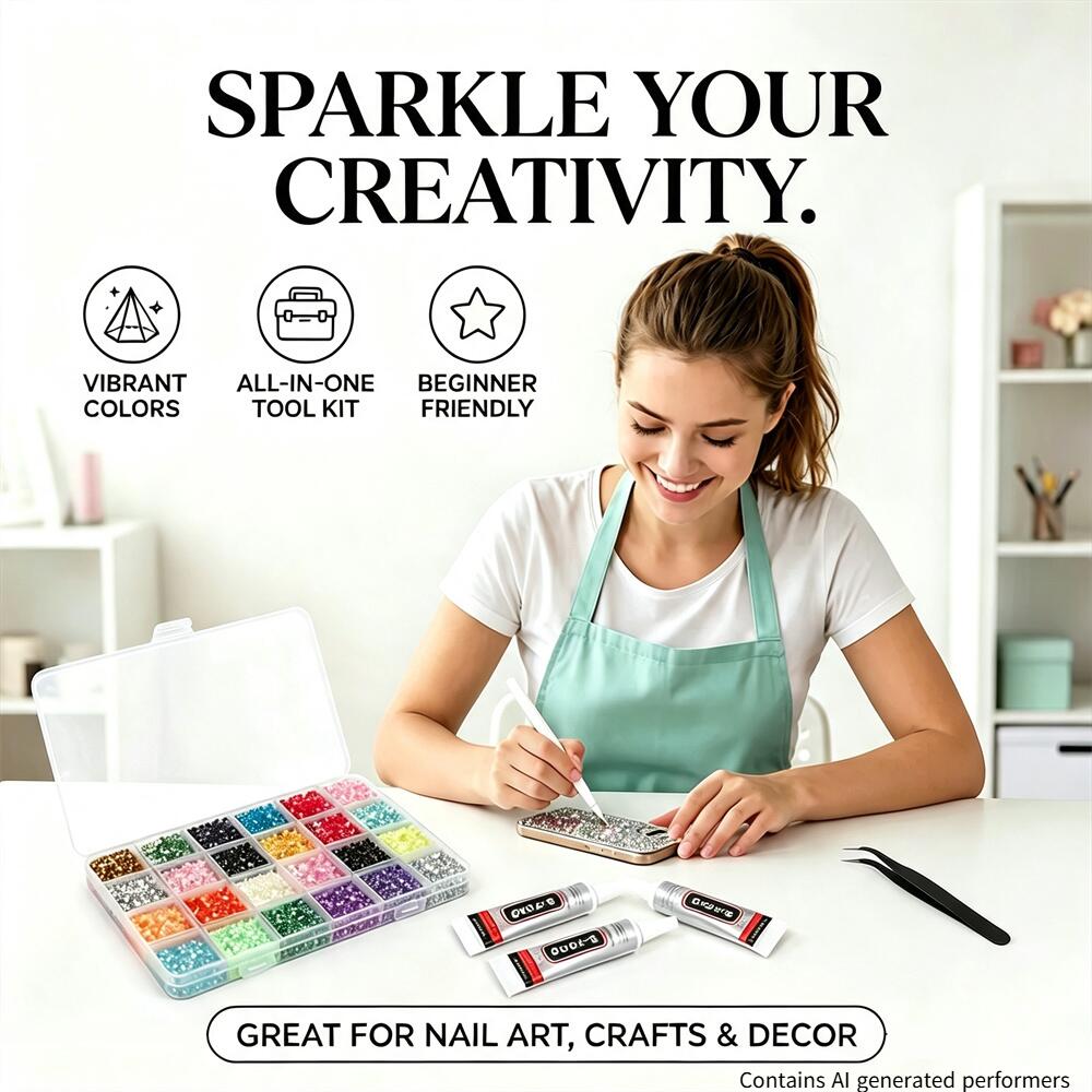 Resin Jewelry Kit - Multicolor 3mm Flatback Hars Strass Steentjes
